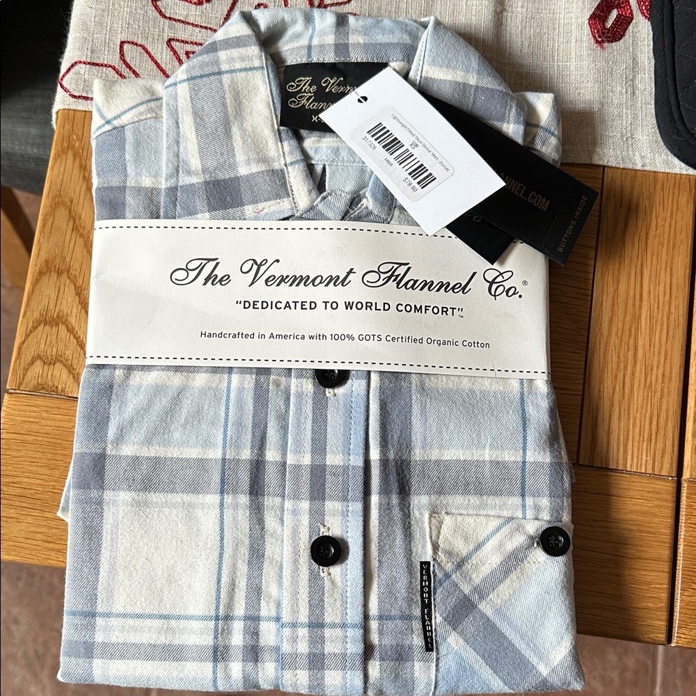 The Vermont Flannel Co. Blue Plaid Men's Casual Short Sleeve Button Down Shirt